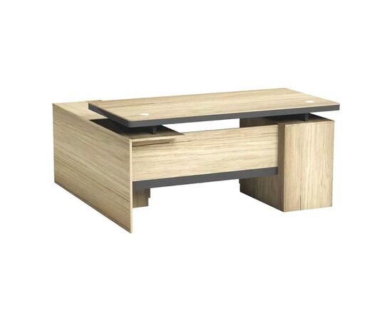 Γραφείο επαγγελματικό Lotus pakoworld με δεξιά γωνία σε φυσική-ανθρακί απόχρωση  200x160x76εκ - ΓΡΑΦΕΙΑ στο Milonadakis.gr