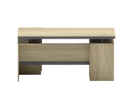 Γραφείο επαγγελματικό Lotus pakoworld με δεξιά γωνία σε φυσική-ανθρακί απόχρωση  200x160x76εκ - ΓΡΑΦΕΙΑ στο Milonadakis.gr