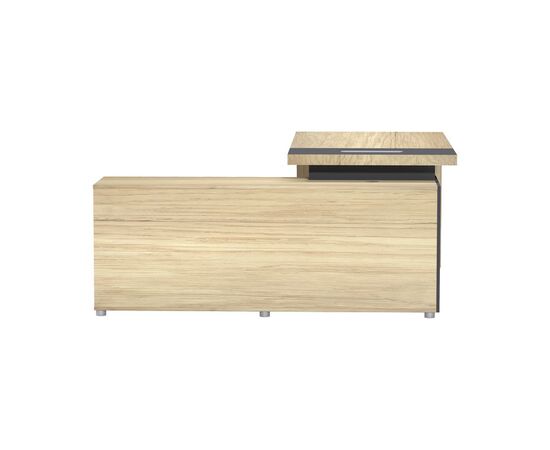 Γραφείο επαγγελματικό Lotus pakoworld με δεξιά γωνία σε φυσική-ανθρακί απόχρωση  160x160x75εκ - ΓΡΑΦΕΙΑ στο Milonadakis.gr