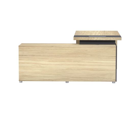 Γραφείο επαγγελματικό Lotus pakoworld με δεξιά γωνία σε φυσική-ανθρακί απόχρωση 180x180x75εκ - ΓΡΑΦΕΙΑ στο Milonadakis.gr