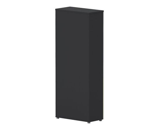 Ντουλάπα γραφείου επαγγελματική με γυάλινες πόρτες Lotus pakoworld σε φυσική-ανθρακί απόχρωση 80x40x200εκ - ΒΙΒΛΙΟΘΗΚΕΣ στο Milonadakis.gr