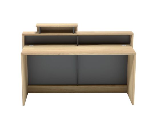 Γραφείο reception Lotus pakoworld σε φυσική-ανθρακί απόχρωση 160x60x105εκ - ΓΡΑΦΕΙΑ στο Milonadakis.gr