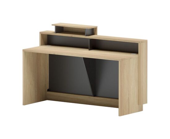 Γραφείο reception Lotus pakoworld σε φυσική-ανθρακί απόχρωση 160x60x105εκ - ΓΡΑΦΕΙΑ στο Milonadakis.gr