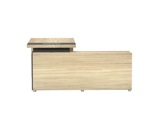 Γραφείο επαγγελματικό Lotus pakoworld αριστερή γωνία σε φυσική-ανθρακί απόχρωση  160x160x75εκ - ΓΡΑΦΕΙΑ στο Milonadakis.gr