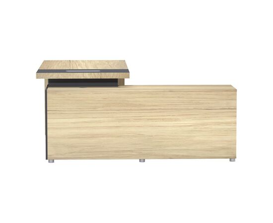 Γραφείο επαγγελματικό Lotus pakoworld αριστερή σε φυσική-ανθρακί απόχρωση 180x180x75εκ - ΓΡΑΦΕΙΑ στο Milonadakis.gr