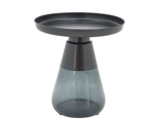 Τραπέζια σαλονιού Kunlo Inart σετ 2τεμ μαύρο μέταλλο-μαύρο γυαλί - ΤΡΑΠΕΖΑΚΙΑ ΣΑΛΟΝΙΟΥ στο Milonadakis.gr