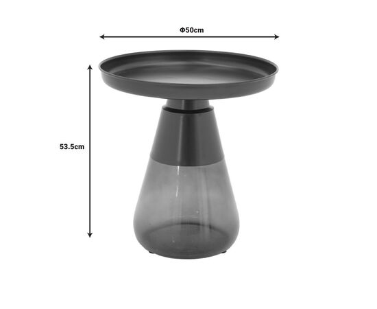 Τραπέζια σαλονιού Kunlo Inart σετ 2τεμ μαύρο μέταλλο-μαύρο γυαλί - ΤΡΑΠΕΖΑΚΙΑ ΣΑΛΟΝΙΟΥ στο Milonadakis.gr