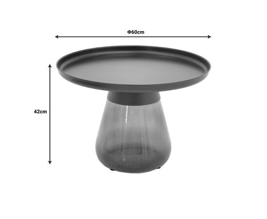 Τραπέζια σαλονιού Kunlo Inart σετ 2τεμ μαύρο μέταλλο-μαύρο γυαλί - ΤΡΑΠΕΖΑΚΙΑ ΣΑΛΟΝΙΟΥ στο Milonadakis.gr