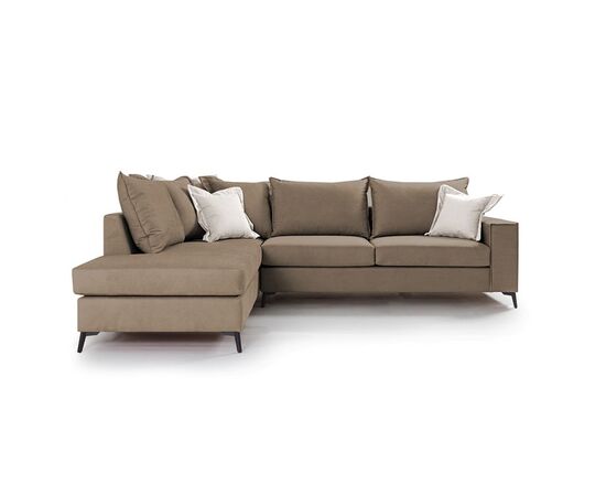 Γωνιακός καναπές δεξιά γωνία Romantic pakoworld ύφασμα mocha-cream 290x235x95εκ - ΚΑΝΑΠΕΔΕΣ-ΣΑΛΟΝΙΑ στο Milonadakis.gr