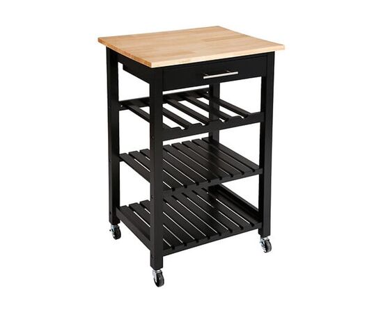 Τρόλεϊ-Ραφιέρα Claude pakoworld mdf μαύρο - φυσικό  58x48x87.5εκ - ΟΡΓΑΝΩΣΗ ΣΠΙΤΙΟΥ στο Milonadakis.gr