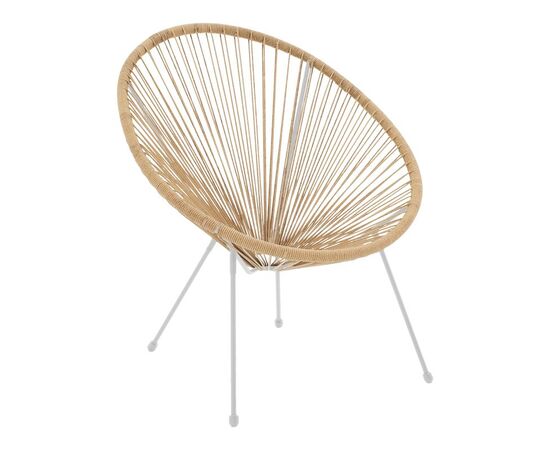 Πολυθρόνα Acapulco pakoworld μεταλλο σε λευκή-pe rattan σε φυσική απόχρωση 68.5x74.5x84εκ - ΚΑΡΕΚΛΕΣ - ΠΟΛΥΘΡΟΝΕΣ στο Milonadakis.gr