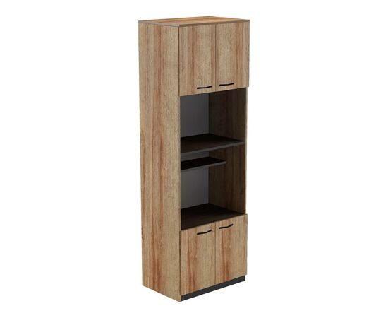 Ντουλάπα κουζίνας Rowan pakoworld σε ανθρακί-oak απόχρωση 60x42x182εκ - ΟΡΓΑΝΩΣΗ ΣΠΙΤΙΟΥ στο Milonadakis.gr