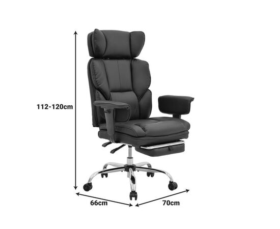 Καρέκλα γραφείου διευθυντή με υποπόδιο Zanci pakoworld pu μαυρο 70x66x112-120εκ - ΚΑΡΕΚΛΕΣ ΓΡΑΦΕΙΟΥ στο Milonadakis.gr