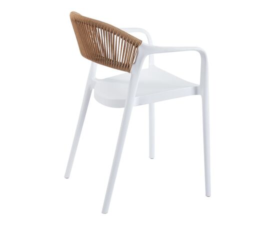 Πολυθρόνα Ankara pakoworld στοιβαζόμενη pp-pe rattan σε λευκή-φυσική απόχρωση 54x55.5x77εκ - ΚΑΡΕΚΛΕΣ - ΠΟΛΥΘΡΟΝΕΣ στο Milonadakis.gr