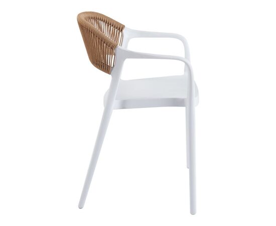 Πολυθρόνα Ankara pakoworld στοιβαζόμενη pp-pe rattan σε λευκή-φυσική απόχρωση 54x55.5x77εκ - ΚΑΡΕΚΛΕΣ - ΠΟΛΥΘΡΟΝΕΣ στο Milonadakis.gr