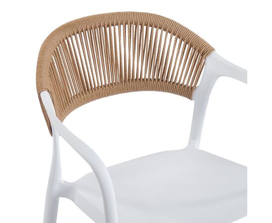 Πολυθρόνα Ankara pakoworld στοιβαζόμενη pp-pe rattan σε λευκή-φυσική απόχρωση 54x55.5x77εκ - ΚΑΡΕΚΛΕΣ - ΠΟΛΥΘΡΟΝΕΣ στο Milonadakis.gr