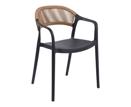 Πολυθρόνα Ankara pakoworld στοιβαζόμενη pp-pe rattan σε μαύρη-φυσική απόχρωση 54x55.5x77εκ - ΚΑΡΕΚΛΕΣ - ΠΟΛΥΘΡΟΝΕΣ στο Milonadakis.gr