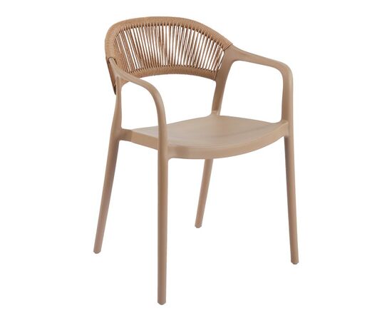 Πολυθρόνα Ankara pakoworld στοιβαζόμενη pp-pe rattan σε μόκα-φυσική απόχρωση 54x55.5x77εκ - ΚΑΡΕΚΛΕΣ - ΠΟΛΥΘΡΟΝΕΣ στο Milonadakis.gr