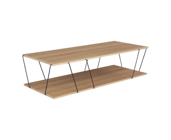 Tραπέζι σαλονιού Tars pakoworld οακ-μαύρο 120x48x30εκ - ΤΡΑΠΕΖΑΚΙΑ ΣΑΛΟΝΙΟΥ στο Milonadakis.gr