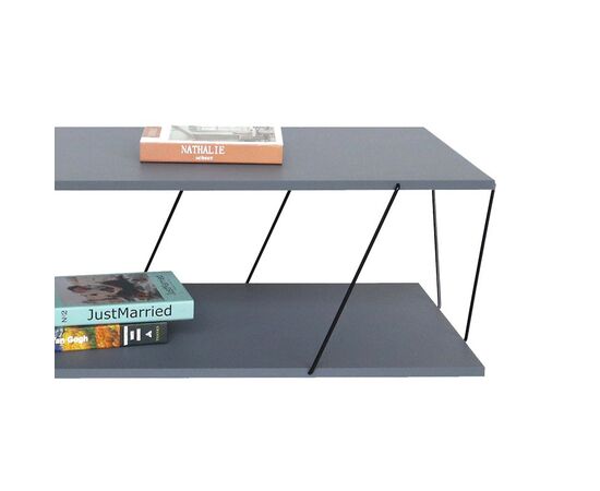 Tραπέζι σαλονιού Tars pakoworld γκρι-μαύρο 120x48x30εκ - ΤΡΑΠΕΖΑΚΙΑ ΣΑΛΟΝΙΟΥ στο Milonadakis.gr