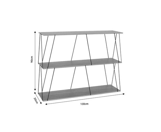 Βοηθητικό τραπέζι-ραφιέρα Tars pakoworld οακ-μαύρο 120x30x90εκ - ΒΙΒΛΙΟΘΗΚΕΣ στο Milonadakis.gr