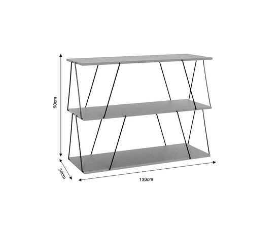 Βοηθητικό τραπέζι-ραφιέρα Tars pakoworld γκρι-μαύρο 120x30x90εκ - ΒΙΒΛΙΟΘΗΚΕΣ στο Milonadakis.gr