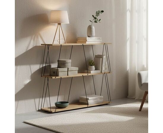 Βοηθητικό τραπέζι-ραφιέρα Tars pakoworld oak-μαύρο 80x30x69.2εκ - ΤΡΑΠΕΖΑΚΙΑ ΣΑΛΟΝΙΟΥ στο Milonadakis.gr