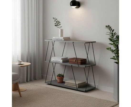 Βοηθητικό τραπέζι-ραφιέρα Tars pakoworld γκρι-μαύρο 80x30x69.2εκ - ΤΡΑΠΕΖΑΚΙΑ ΣΑΛΟΝΙΟΥ στο Milonadakis.gr