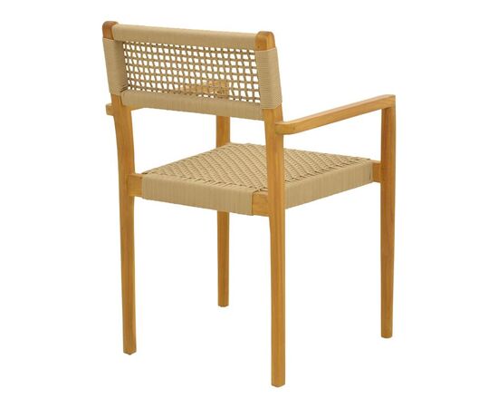 Πολυθρόνα Lengan pakoworld σκελετός teak ξύλο σε φυσική απόχρωση-μπεζ σχοινί 54x52x80εκ - ΚΑΡΕΚΛΕΣ - ΠΟΛΥΘΡΟΝΕΣ στο Milonadakis.gr