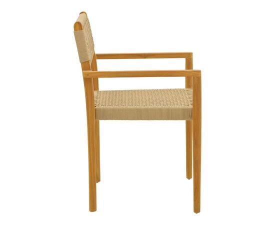Πολυθρόνα Lengan pakoworld σκελετός teak ξύλο σε φυσική απόχρωση-μπεζ σχοινί 54x52x80εκ - ΚΑΡΕΚΛΕΣ - ΠΟΛΥΘΡΟΝΕΣ στο Milonadakis.gr