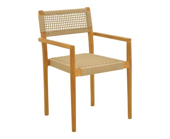 Πολυθρόνα Lengan pakoworld σκελετός teak ξύλο σε φυσική απόχρωση-μπεζ σχοινί 54x52x80εκ - ΚΑΡΕΚΛΕΣ - ΠΟΛΥΘΡΟΝΕΣ στο Milonadakis.gr
