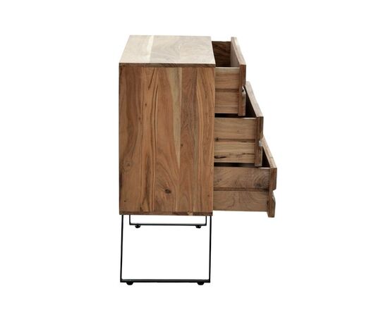 Συρταριέρα Imena pakoworld μασίφ ξύλο Acacia σε φυσικό απόχρωση με μαύρα μεταλλικά πόδια 80x38x86,5εκ - ΣΥΡΤΑΡΙΕΡΕΣ - ΤΟΥΑΛΕΤΕΣ στο Milonadakis.gr