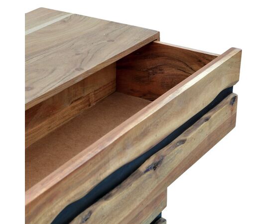 Συρταριέρα Imena pakoworld μασίφ ξύλο Acacia σε φυσικό απόχρωση με μαύρα μεταλλικά πόδια 80x38x86,5εκ - ΣΥΡΤΑΡΙΕΡΕΣ - ΤΟΥΑΛΕΤΕΣ στο Milonadakis.gr