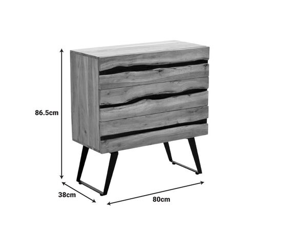 Συρταριέρα Imena pakoworld μασίφ ξύλο Acacia σε φυσικό απόχρωση με μαύρα μεταλλικά πόδια 80x38x86,5εκ - ΣΥΡΤΑΡΙΕΡΕΣ - ΤΟΥΑΛΕΤΕΣ στο Milonadakis.gr