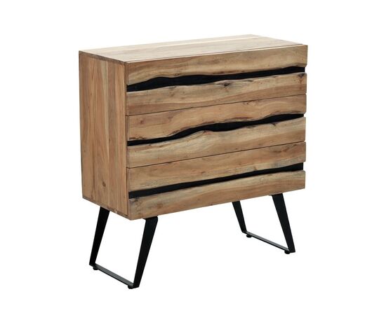 Συρταριέρα Imena pakoworld μασίφ ξύλο Acacia σε φυσικό απόχρωση με μαύρα μεταλλικά πόδια 80x38x86,5εκ - ΣΥΡΤΑΡΙΕΡΕΣ - ΤΟΥΑΛΕΤΕΣ στο Milonadakis.gr