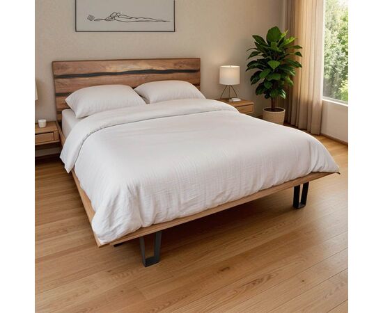 Κρεβάτι Imena pakoworld διπλό μασίφ ξύλο σε φυσική απόχρωση 160x200εκ - ΚΡΕΒΑΤΙΑ στο Milonadakis.gr