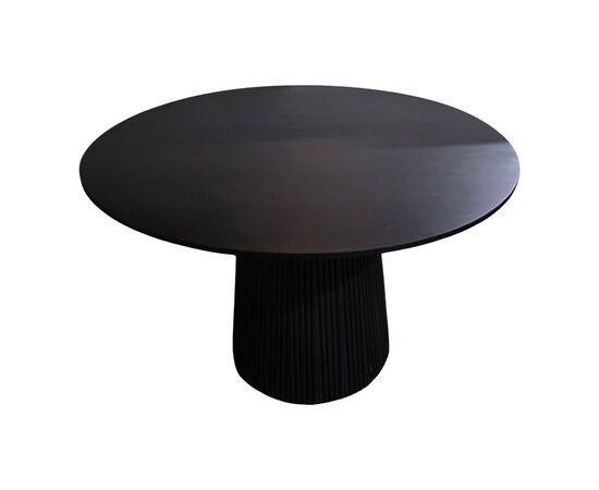 Τραπέζι Canicule pakoworld μασίφ ξύλο ακακίας σε μαύρη απόχρωση Φ120x75εκ - ΤΡΑΠΕΖΙΑ ΚΟΥΖΙΝΑΣ στο Milonadakis.gr