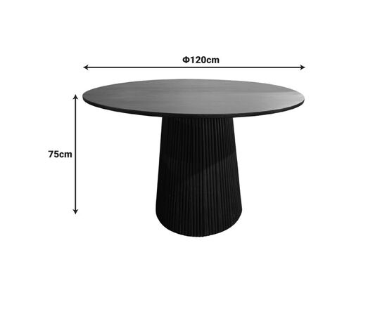 Τραπέζι Canicule pakoworld μασίφ ξύλο ακακίας σε μαύρη απόχρωση Φ120x75εκ - ΤΡΑΠΕΖΙΑ ΚΟΥΖΙΝΑΣ στο Milonadakis.gr