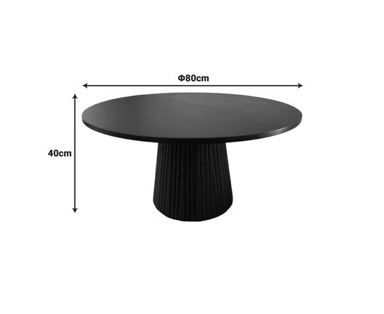 Τραπέζι σαλονιού Canicule I pakoworld μασίφ ξύλο ακακίας σε μαύρη απόχρωση Φ80x40εκ - ΤΡΑΠΕΖΑΚΙΑ ΣΑΛΟΝΙΟΥ στο Milonadakis.gr