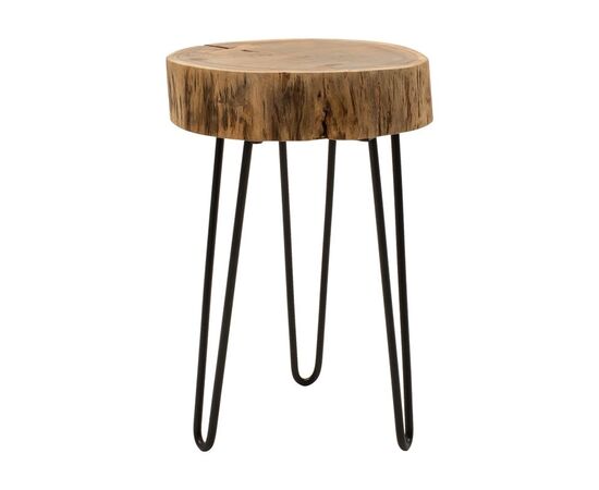 Βοηθητικό τραπέζι Tripp pakoworld μασίφ ξύλο ακακίας σε φυσική απόχρωση με μαυρα μεταλλικά πόδια 32x30x47εκ - ΒΟΗΘΗΤΙΚΑ ΤΡΑΠΕΖΑΚΙΑ στο Milonadakis.gr