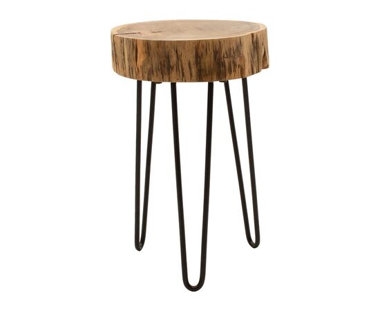 Βοηθητικό τραπέζι Tripp pakoworld μασίφ ξύλο ακακίας σε φυσική απόχρωση με μαυρα μεταλλικά πόδια 32x30x47εκ - ΒΟΗΘΗΤΙΚΑ ΤΡΑΠΕΖΑΚΙΑ στο Milonadakis.gr
