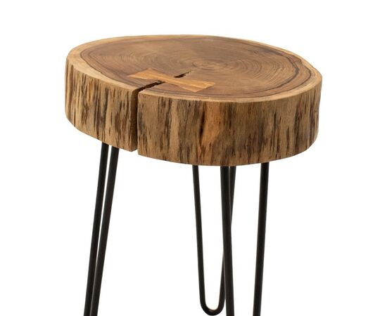 Βοηθητικό τραπέζι Tripp pakoworld μασίφ ξύλο ακακίας σε φυσική απόχρωση με μαυρα μεταλλικά πόδια 32x30x47εκ - ΒΟΗΘΗΤΙΚΑ ΤΡΑΠΕΖΑΚΙΑ στο Milonadakis.gr