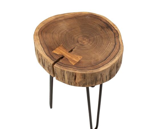 Βοηθητικό τραπέζι Tripp pakoworld μασίφ ξύλο ακακίας σε φυσική απόχρωση με μαυρα μεταλλικά πόδια 32x30x47εκ - ΒΟΗΘΗΤΙΚΑ ΤΡΑΠΕΖΑΚΙΑ στο Milonadakis.gr