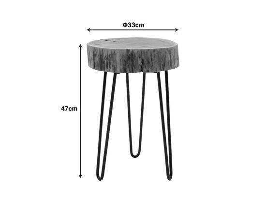 Βοηθητικό τραπέζι Tripp pakoworld μασίφ ξύλο ακακίας σε φυσική απόχρωση με μαυρα μεταλλικά πόδια 32x30x47εκ - ΒΟΗΘΗΤΙΚΑ ΤΡΑΠΕΖΑΚΙΑ στο Milonadakis.gr