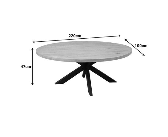 Τραπέζι Fardy pakoworld μασίφ ξύλο mango σε φυσική απόχρωση με μαύρα μεταλλικά πόδια 220x100x76εκ - ΤΡΑΠΕΖΙΑ ΚΟΥΖΙΝΑΣ στο Milonadakis.gr