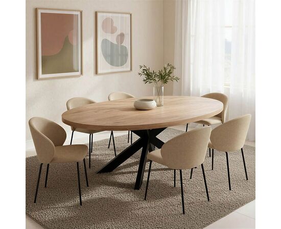 Τραπέζι Fardy pakoworld μασίφ ξύλο mango σε φυσική απόχρωση με μαύρα μεταλλικά πόδια 220x100x76εκ - ΤΡΑΠΕΖΙΑ ΚΟΥΖΙΝΑΣ στο Milonadakis.gr