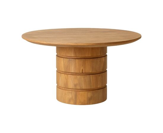 Τραπέζι Charmy pakoworld μασίφ ξύλο mango σε φυσική απόχρωση Φ130x76εκ - ΤΡΑΠΕΖΙΑ ΚΟΥΖΙΝΑΣ στο Milonadakis.gr