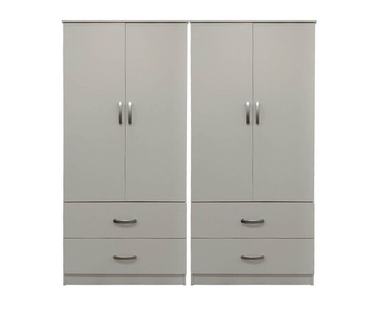 Ντουλάπα τετράφυλλη με συρτάρια Lego pakoworld λευκή 160x42x180εκ - ΝΤΟΥΛΑΠΕΣ στο Milonadakis.gr