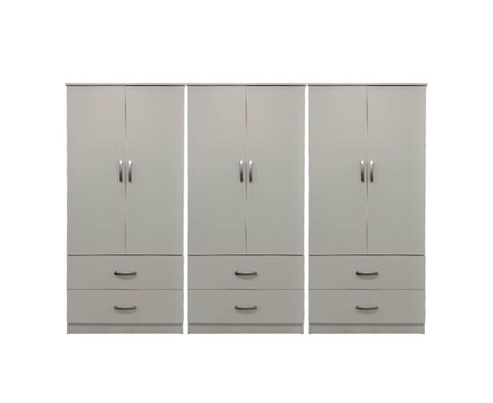 Ντουλάπα εξάφυλλη με συρτάρια Lego pakoworld λευκή 240x42x180εκ - ΝΤΟΥΛΑΠΕΣ στο Milonadakis.gr