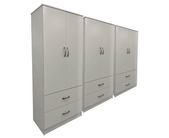 Ντουλάπα εξάφυλλη με συρτάρια Lego pakoworld λευκή 240x42x180εκ - ΝΤΟΥΛΑΠΕΣ στο Milonadakis.gr